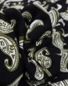 Tecido Crepe Koshibo Ramos em Cashmere Verde Musgo e Preto