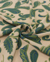Tecido Crepe Koshibo Ramos em Cashmere Azul, Verde e Bege