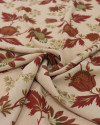 Tecido Crepe Koshibo Floral Vintage Terracota e Bege