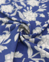 Tecido Viscose Texturizada Flor de Lótus Cinza e Azul Marinho