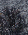 Tecido Crepe Chiffon Estampa Paisley Azul Ardósia