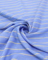 Tecido Viscose Listrado Creme e Azul Celeste