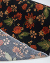 Tecido Crepe Koshibo Floral Vintage Laranja e Preto