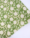 Tecido Viscose Texturizada Flor de Lótus Bege e Verde Oliva