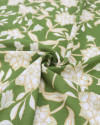 Tecido Viscose Texturizada Flor de Lótus Bege e Verde Oliva