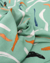 Tecido Viscose Texturizada Macro Riscos Coloridos e Verde Jade