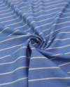 Tecido Viscose Listrado Creme e Azul Indigo