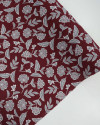 Tecido Crepe Koshibo Floral Étnico Cinza e Marsala