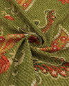 Tecido Viscose Premium Paisley Floral Vermelho, Laranja e Tons de Verde