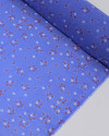 Tecido Crepe Chiffon Grosso Micro Flores Branco, Vermelho e Azul