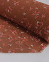 Tecido Crepe Chiffon Grosso Micro Flores Branco, Coral e Marrom Claro