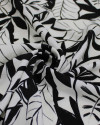 Tecido Viscose Rascunho de Folhas P/B