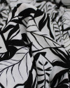 Tecido Viscose Rascunho de Folhas P/B