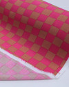 Tecido Viscose Micro Xadrez Rosa Pink e Argila