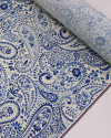 Tecido Viscose Premium Paisley Floral Azul e Offwhie