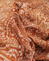 Tecido Viscose Premium Paisley Floral Tons de Marrom