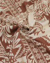 Tecido Viscose Premium Multi Estampa Paisley Marrom e Cru