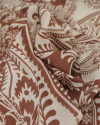 Tecido Viscose Premium Multi Estampa Paisley Marrom e Cru
