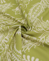 Tecido Viscose Premium Macro Paisley Estampado Offwhite e Verde Abacate