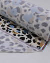 Tecido Viscose Premium Animal Print em Pinceladas Preto, Argila e Azul