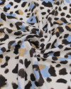 Tecido Viscose Premium Animal Print em Pinceladas Preto, Argila e Azul