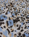 Tecido Viscose Premium Animal Print em Pinceladas Preto, Argila e Azul
