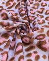 Tecido Viscose Premium Animal Print Marrom, Rosa e Azul