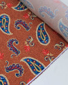 Tecido Viscose Premium Paisley Floral Vermelho, Azul e Tons Terrosos