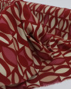 Tecido Viscose Estampa Geométrica Creme, Bege e Marsala
