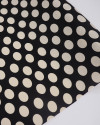 Tecido Viscose Macro Poá Creme e Preto