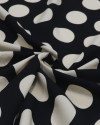 Tecido Viscose Macro Poá Creme e Preto