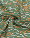 Tecido Viscose Folhas em Rascunho Branco, Laranja e Verde (1.7m)