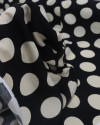Tecido Viscose Macro Poá Creme e Preto