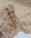 Tecido Viscose Texturizada Micro Riscos Terracota e Creme