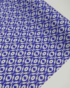 Tecido Viscose Texturizada Estampa Étnica Offwhite e Azul