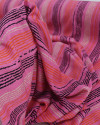 Tecido Viscose Texturizada Listras Coloridas e Rosa