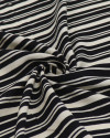 Tecido Viscose Multi Listras Creme e Preto