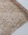 Tecido Crepe Chiffon Texturizado Italiano Paisley e Arabescos Tons de Nude