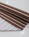 Tecido Crepe de Alfaiataria Italiano Multi Listras Verticais Creme e Marrom