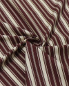 Tecido Crepe de Alfaiataria Italiano Multi Listras Verticais Creme e Marrom