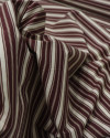 Tecido Crepe de Alfaiataria Italiano Multi Listras Verticais Creme e Marrom