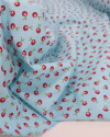 Tecido Tricoline Mista Cerejas e Azul (1m)