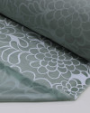 Tecido Tactel Fino Pétalas Abstratas Branco e Verde Acinzenado