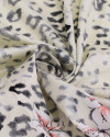 Tecido Tactel Fino Barrado Duplo Floral e Animal Print Estonado