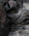 Tecido Crepe Chiffon Brocado Listras Tons de Cinza