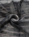Tecido Crepe Chiffon Brocado Listras Tons de Cinza