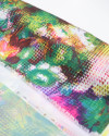 Tecido Crepe Silk Pintura Floral e Geométrico Tons Vibrantes
