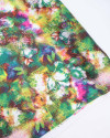 Tecido Crepe Silk Pintura Floral e Geométrico Tons Vibrantes