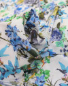 Tecido Crepe GGT Estampa Botânica Tons de Azul e Branco