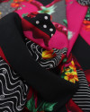 Tecido Crepe Bubble Multi Estampado Rosa e Preto